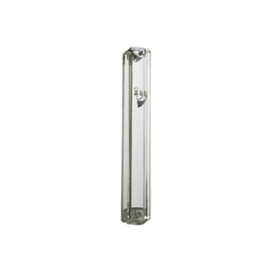 Large Clear Plastic Mezuzah Case with Silver Shin